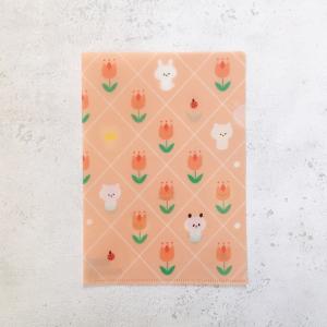 クリアファイルA5チューリップと動物たち