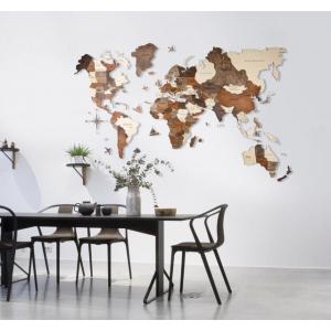 （ポイント10倍） 木製壁掛け世界地図／3D Wood World Map