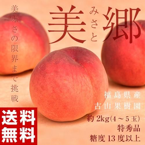 古山浩司さんの桃 糖度13度以上 美郷 特秀品 超大玉 約2kg（4〜5玉） 常温 産地直送 送料無...