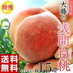 桃 もも モモ 山梨県産 大藤の浅間白桃 特秀品 約1.5kg(5〜8玉) 消えゆく品種を救え 送料無料｜umeebeccyasannriku