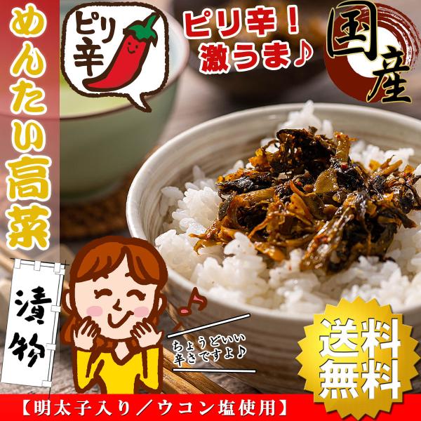 辛子高菜 漬物 長崎県産 めんたい高菜 180g×2個（明太子入り／ウコン塩使用）きざみ高菜 たかな...