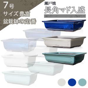 植木鉢【禄巳斉春松】手作り切立長角盆栽鉢（白）13号 : ヤマコー畑岡