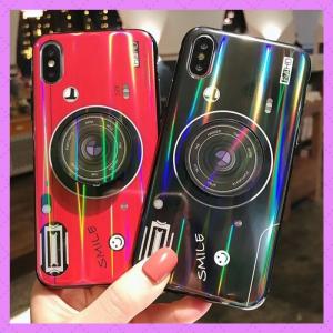 送料無料  iPhone 6/6s/7/8 カメラ型 iPhone ケース iPhoneカバー おしゃれ スマホケース グリップ付き カメラレンズ型 スマイル にこちゃん