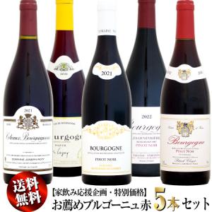 【家飲み応援・特別価格】送料無料 お薦めブルゴーニュ 赤ワイン 5本セット