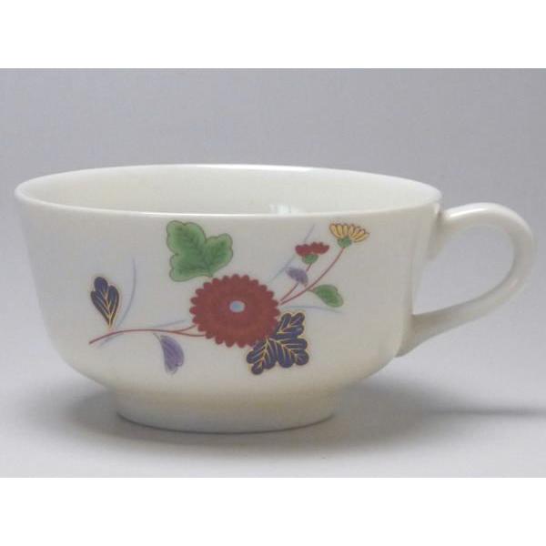 【Ｂ級品】両面キク　（大／小）　クリーム反口ティーカップ　[普段使いの食器]