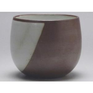 【B級品】白釉半掛 鉄赤 玉湯呑み [普段使いの食器]の商品画像
