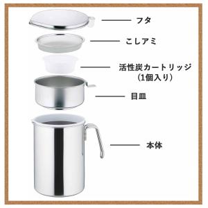 下村企販 オイルポット 1.2L 活性炭カート...の詳細画像2