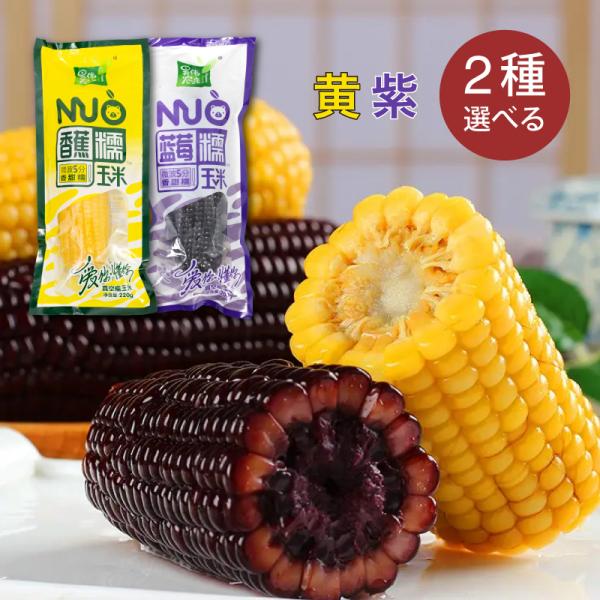 もちもちとうもろこし 1本 3種類選べる トウモロコシ 黄もちとうもろこし 紫もちとうもろこし 糯玉...