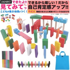 ドミノ 100枚セット 積み木 おまけ付 知育 おもちゃ ブロック 1歳 2歳 3歳 4歳 5歳 6歳 7歳 8歳 9歳 10歳 子ども 誕生日 木製｜umineko-shoji