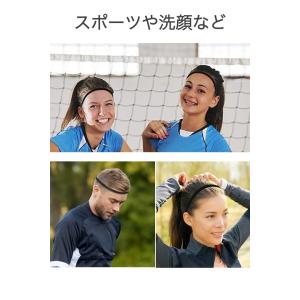 スポーツ ヘッドバンド 細型 黒 シリコン 滑...の詳細画像3