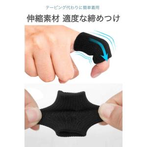フィンガーサポーター 黒 10個セット 指用サ...の詳細画像2