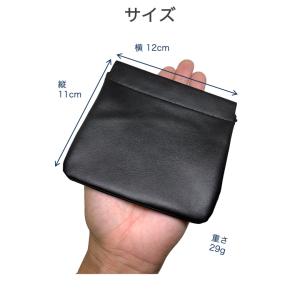 バネ口 ケース 黒 PUレザー ミニポーチ コ...の詳細画像4
