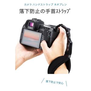 カメラ ハンドストラップ ネオプレン 黒 リス...の詳細画像1