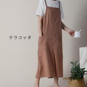 エプロン リネン おしゃれ かぶるだけ ワンピ...の詳細画像3