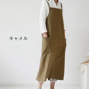 エプロン リネン おしゃれ かぶるだけ ワンピ...の詳細画像4
