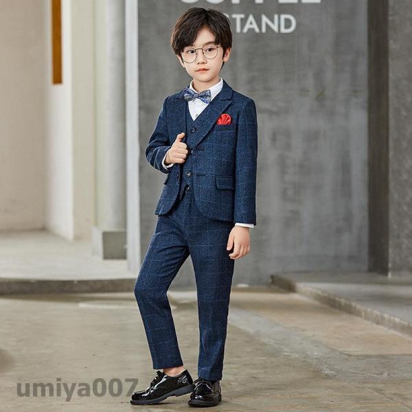 子供服 キッズ セットアップ フォーマル ヘリンボーンスーツ 6点セット テーラードジャケット ベス...
