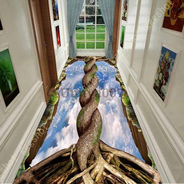 廊下 ロングカーペット 廊下敷き 廊下 マット 廊下用カーペット フリーカット 3D効果 フローラル...