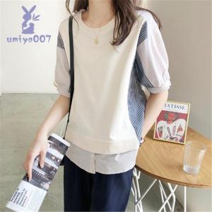 シャツ レディース tシャツ 半袖 重ね着 レ...の詳細画像1