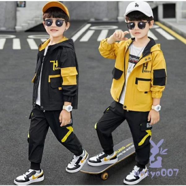 韓国子供服 セットアップ 男の子 ジャージ キッズ 長袖 秋服 子供服 男の子 上下セット ジャージ...