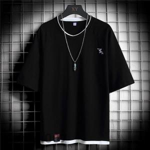 Tシャツ メンズ 半袖 レイヤード風 重ね着 ...の詳細画像2