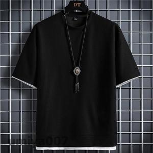 Tシャツ メンズ 半袖 レイヤード風 重ね着 ...の詳細画像2