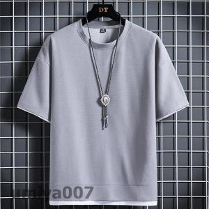 Tシャツ メンズ 半袖 レイヤード風 重ね着 ...の詳細画像3