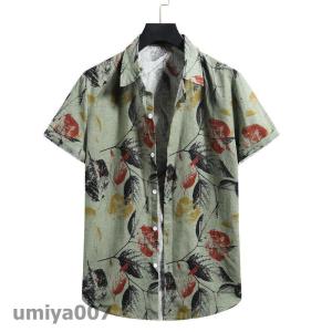 アロハシャツ メンズ 半袖シャツ 花柄 民族風...の詳細画像4