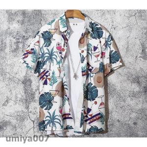 アロハシャツ メンズ 半袖シャツ ボタニカル柄...の詳細画像1