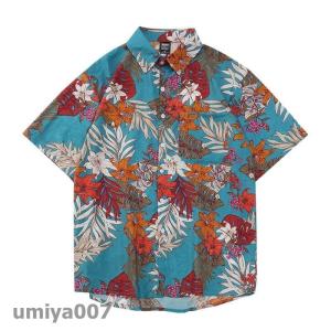 アロハシャツ メンズ 半袖シャツ ボタニカル柄...の詳細画像2