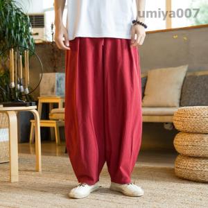 ワイドパンツ メンズ ガウチョパンツ バギーパ...の詳細画像5