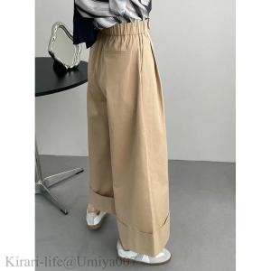 夏新作ワイドパンツ 綿 コットン100% ガウ...の詳細画像4
