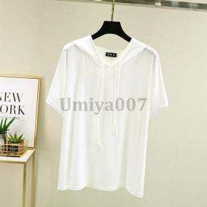 tシャツ 半袖 フード付き パーカー 韓国風 ...の詳細画像2