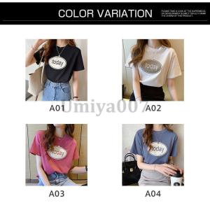 レディース tシャツ 半袖 通学 通勤 カジュ...の詳細画像5