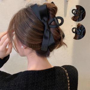 ヘアクリップ バンスクリップ リボン 黒 : EUREKAショップ - 通販