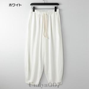 綿麻パンツ サルエルパンツ リネンパンツ メン...の詳細画像1