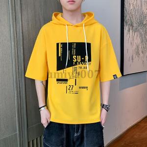 Tシャツ メンズ 半袖 フード付き フーディ ...の詳細画像3