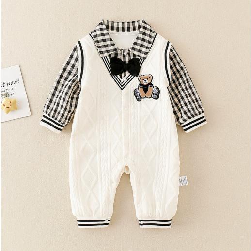 ロンパース ベビー服 カバーオール 子供服 男の子 赤ちゃん 新生児 長袖 スナップボタン 防寒 出...
