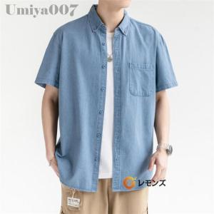 デニムシャツ 半袖 メンズ 半袖シャツ シャツ...の詳細画像3