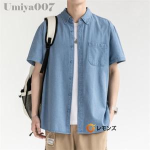 デニムシャツ 半袖 メンズ 半袖シャツ シャツ...の詳細画像4
