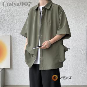 シャツ 半袖シャツ メンズ 五分袖シャツ 無地...の詳細画像5
