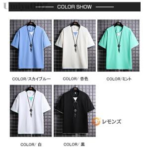 半袖Tシャツ メンズ おしゃれ レイヤード風 ...の詳細画像2