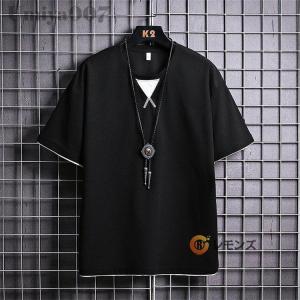 半袖Tシャツ メンズ おしゃれ レイヤード風 ...の詳細画像3