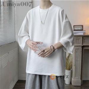 五分袖Tシャツ メンズ ビッグシルエット 涼し...の詳細画像4