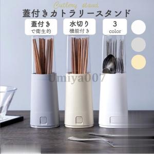 rider業務用 箸入れ 透明蓋付き 箸立て 箸入れ 蓋付き 水切り おしゃれ カトラリーケース 卓上 北欧