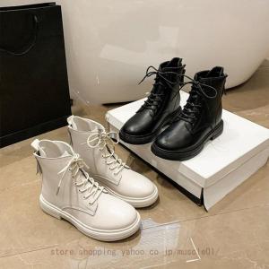 ショートブーツ ブーティー レディース 厚底 本革 牛皮 美脚 シューズ 秋冬 滑り止め 履きやすい 歩きやすい 裏起毛 レース編み上げ ハイカット ショートブーツ ブーティー レディース 厚底 本革 牛皮 美脚 シューズ