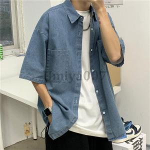 デニムシャツ メンズ デニム 半袖 トップス ...の詳細画像1