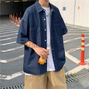 デニムシャツ メンズ デニム 半袖 トップス ...の詳細画像2