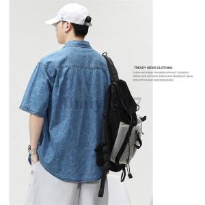 デニムシャツ メンズ デニム 半袖 トップス ...の詳細画像5