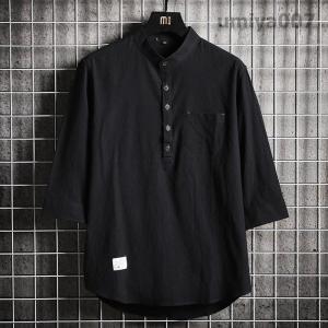 リネンTシャツ メンズ 半袖tシャツ Tシャツ...の詳細画像3