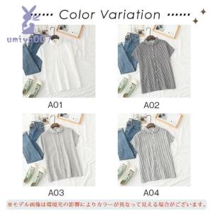 ブラウス シャツ 夏 半袖 レディース ガーゼ...の詳細画像5